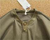 WIAOFELLAS  -  Vintage button-down short sleeve T-shirt Men's patchwork loose heavy double cotton pocket T-shirt