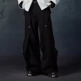 WIAOFELLAS  -  Spring New Men's Wide-Leg Patchwork Trousers American Retro Fashion Trendy High Street Loose Casual Niche Men's Bottoms