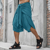 Wiaofellas  -  Men Pants Solid Color Lace Up Loose Joggers Casual Calf-length Pants For Man Streetwear Fashion Trousers Pantalones