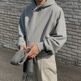 Wiaofellas  Hooded Pullover Hoodie Men's Autumn And Winter Loose Trend Casual Solid Color