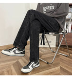 WIAOFELLAS  -  New Autumn Style Versatile Trendy Brand Loose Slimming American High Street Trousers Washed Casual Straight Wide Leg Jeans