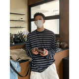 WIAOFELLAS  -  Men's Retro Lazy Style Stripes Contrasting Color Thin Sun Protection Long-sleeved Shirt Men's and Women's Breathable Tops