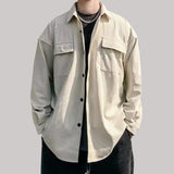 WIAOFELLAS  -  Retro Corduroy Shirt Men Loose Casual Workwear Jacket American Style Fashion