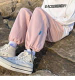 WIAOFELLAS  -  Trendy White Dstring Trousers for Men Casual Loose Fit Low Waist Long Pants Youthful Energy Sle Summer Thin Material