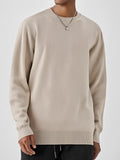 Wiaofellas  -  Leisure Pure Color Knitted Bottoming Tops Mens Spring Autumn Casual O Neck Long Sleeve Jumpers Men Fashionable Knitting T-shirts