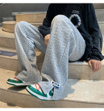 WIAOFELLAS  -  Spring pants high street tide casual sports trousers men's American design trendy brand draped wide-leg floor trousers