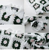 WIAOFELLAS  -  Summer French Retro  Men's Hook Flower Knitted Polo Shirt Casual Versatile Hollow Outs Short Sleeved Knit Shirt For Male Tops