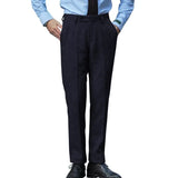 Wiaofellas  -  Men Formal Herringbone Woolen Double-pleated Suit Trousers Solid Color Light Luxury Naples Premium Business Dress Pants New