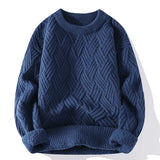 Wiaofellas  -  Autumn Winter New Men Thickened Knit Sweater Warm Coat O Neck Sweaters Pullover Jumpers Top Teenager Student Knitted Sweatshirts
