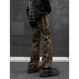 WIAOFELLAS  -  American Retro Leopard Print Jeans Mens Spring Autumn High Street Micro Flared Pants Hip Hop Trendy Denim Trousers Unisex