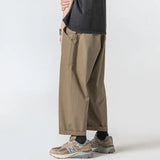 WIAOFELLAS  -  Summer Cotton Casual Pants Men Oversized Wide Leg Pants Men Japanese Streetwear Hip-hop Loose Straight Pants Men Trousers M-3XL