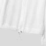 WIAOFELLAS  -  Men Shirt Solid Hollow Out See Through Long Sleeve Men Clothing Sexy Streetwear Fashion Party Casual Tops Male Shirts