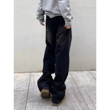 WIAOFELLAS  -  Waed Loose Straight Leg Clean Fit Jeans Retro American High Street Sle for Men And Women Autumn Winter 2026 Casual Jeans