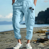 WIAOFELLAS  -  Casual Breathable Cotton Pants For Men Autumn Vintage Pattern Printing Loose Cargo Pants Streetwear Mens Fashion Patchwork Pants