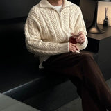 WIAOFELLAS  -  New autumn and winter thick knitted sweater versatile cardigan sweater loose American men's Korean jacket trendy