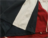 WIAOFELLAS  -  Athleisure style V-neck short-sleeved T-shirt male couple pure cotton color splicing summer fashion half sleeve base T