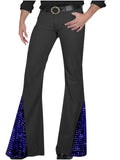 Wiaofellas  -  Men's Casual Vintage Spliced Chip Flared Pants