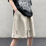 WIAOFELLAS  -  High Street Ripped Men Summer Retro Sports Cropped Pants