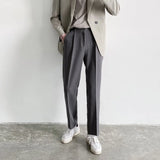 WIAOFELLAS  -  Men Small Trousers Spring and Summer New Korean Style Trendy Nine-point Casual Straight Loose Wide-leg Pants