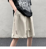 WIAOFELLAS  -  High Street Ripped Men Summer Retro Sports Cropped Pants