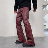 WIAOFELLAS  -  PU Leather Pants Men Streetwear Fashion Hip Hop Punk Gothic Vibe Casual Faux Leather Pant Man Boyfriend Motorcycle Trousers