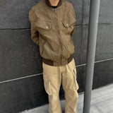 WIAOFELLAS  -  2025 Spring and Autumn New Style Distressed Design Retro Workwear Jacket Unisex Fashion Casual Loose All-match Luxury Jacket Men