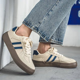 WIAOFELLAS  -  Men Casual Sneakers Lace Up Simple Design Skateboard Flats Outdoor Running Sports Shoes Platform Trainers Sneaker For Male 39-44