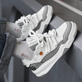 WIAOFELLAS  -  Autumn Men Casual Shoes Fashion Solid Colour Chunky Anti Skid Sports Sneakers Thick Sole Comfortable Breathable Mesh Footwear 44