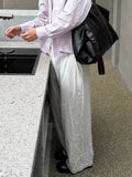 Wiaofellas  -  Fashionable Mens Stripe Print Trousers  Summer Daily Leisure Breathable Loose Straight Bottoms For Men Vintage Pleated Pants