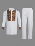 Wiaofellas  -  New Dashiki Style Men's Suit African Traditional Clothing Elegant Two-piece Suit for Party