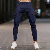 WIAOFELLAS  -  Streetwear Fashion Slim Fit Pants Mens 2025 Spring Fall New Casual Multi-pockets Patchwork Cargo Pants Vintage Men Pencil Pants