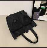 WIAOFELLAS  -  Crossbody bag men's large-capacity shoulder bag women's leisure messenger bag students' class bag solid color handbag