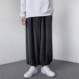WIAOFELLAS  -  Spring Autumn Casual Pants Men Solid Loose Harem Pants Elastic Waist Wide Leg Trousers Male Harajuku Jogging Sports Trousers Man