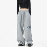 WIAOFELLAS  -  Men's Hip Hop Fashion Letter Printed Wide Leg Pants 2025 Y2K Streetwear Baggy Straight Pantalones Hombre New Gym Sports Trousers