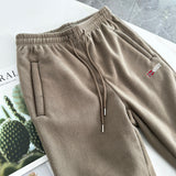 WIAOFELLAS  -  Thiened Fce Lined Straight Leg Casual Pants for Men And Women Couples Winter Warm Trousers Slim Fit Leisure Trousers