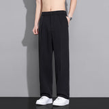 WIAOFELLAS  -  Business Luxury Draped Suit Pants Men Fashion Dress Pants Korean Loose Straight Casual Pants Men's Office Formal Male Trousers