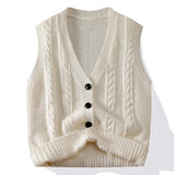 WIAOFELLAS  -  Cardigan Sweater for Men Autumn Winter Casual Knit Coat Loose Vest Sleeveless Vest for Men Sleeveless Cardigan Sweater Fashion