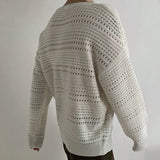 Wiaofellas  -  Vintage Solid Color Mens Sweaters Knitted Ribbed Crew Neck Long Sleeve Jumper Tops Men Knitwear Fashion Loose Knitting Pullover