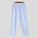 WIAOFELLAS  -  Men Pants Striped Button Joggers Oversize Casual Trousers Men Pleated Streetwear Fashion Leisure Long Pants S-5XL