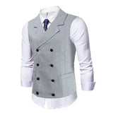WIAOFELLAS  -  Autumn New Men's Casual Vest Slim and Fashionable Printed Versatile Button Splicing Business Vest