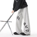Wiaofellas  -  Autumn Men's Goth Letter Printed Baggy Straight Leg Trousers Hip Hop Fashion Cotton Sports Pants Y2K Vintage Pantalones Hombre