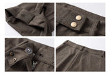Wiaofellas  -  Casual Men's Brown Straight Leg Wide Leg Pants Spring Autumn Loose Fit Pleated Design American Sle Long Trousers