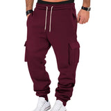 Wiaofellas  -  Men's Multi-Color Cargo Sweatpants Drawstring Waist Side Pockets Elastic Cuff Casual Jogger Pants