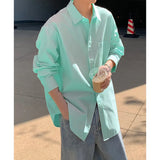 WIAOFELLAS  -  Spring Cotton Long Sleeved Shirt Men Society Mens Black Dress Shirt Korean Loose Casual White Shirt Mens Office Formal Shirts