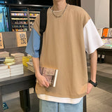 WIAOFELLAS  -  Shadowless wall ice crew-neck T-shirt Loose all decorative chain men's crew-neck T-shirt breathable