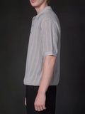 Wiaofellas  -  Vintage Hollow Out Knitting Tops For Men Summer New Casual Short Sleeve Breathable Polo Shirts Mens Stylish Slim Fit Polos