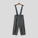 Wiaofellas  -  Men's Jumpsuits Print Patchwork Sleeveless Straps Romper For Man Streetwear Loose Fashion Casual Male Suspender Overalls