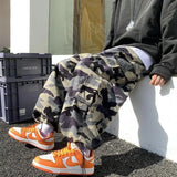 Wiaofellas  -  Camouflage Men Cargo Pockets Pants Funky Showman Handsome Streetwear Dance Hip Hop Club Bar Cool Trousers Stage Punk Rock Pants