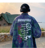 WIAOFELLAS  -  Gradient Color Long Sleeved Shirt for Men New Hong Kong Style Loose Fitting Shirt American Trend Jacket British Yuppie Men's