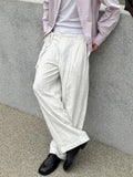 Wiaofellas  -  Fashionable Mens Stripe Print Trousers  Summer Daily Leisure Breathable Loose Straight Bottoms For Men Vintage Pleated Pants